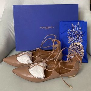 Aquazzura Christy Lace-Up Flats